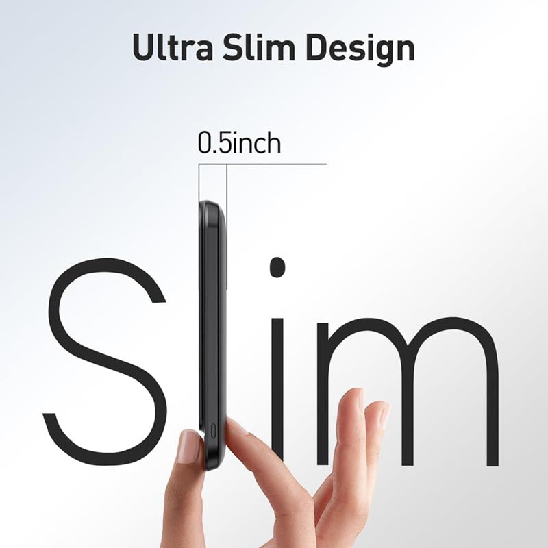 IWalk PowerGrip Slim 5000mAh Magnetic Wireless PowerBank for iPhone Black
