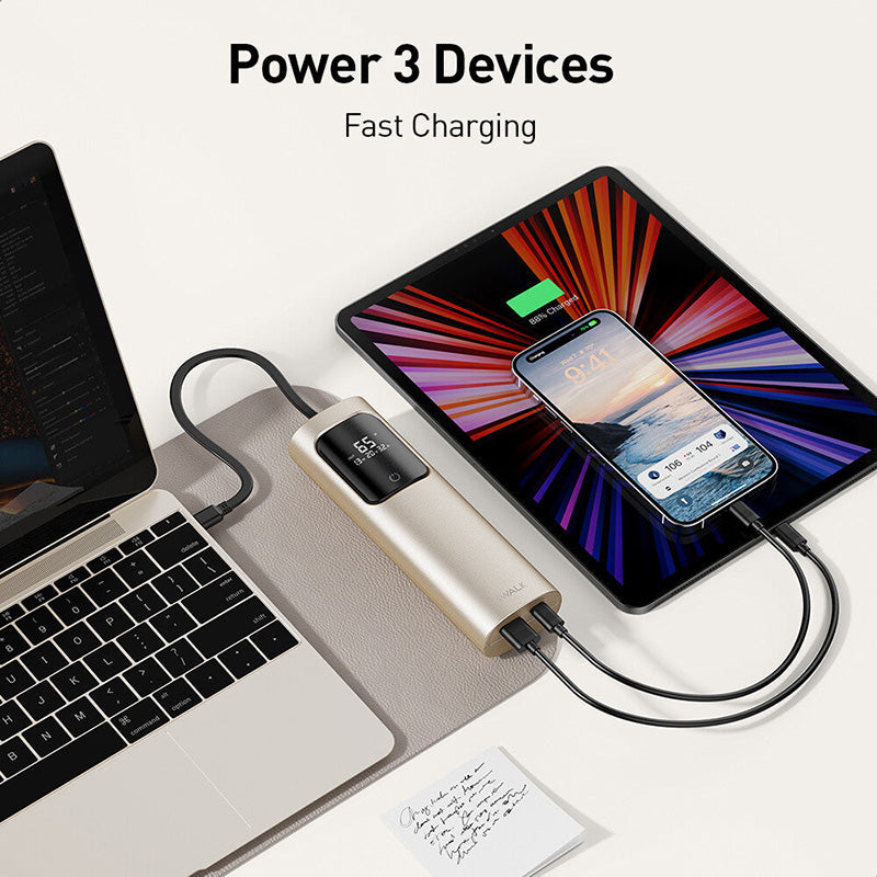 iWalk Tanker 20000mAh 65W PD Gold w/built in Type C cable Powerbank