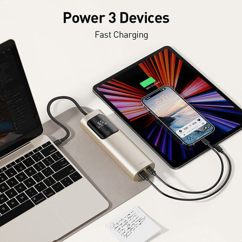 iWalk Tanker 20000mAh 65W PD Gold w/built in Type C cable Powerbank