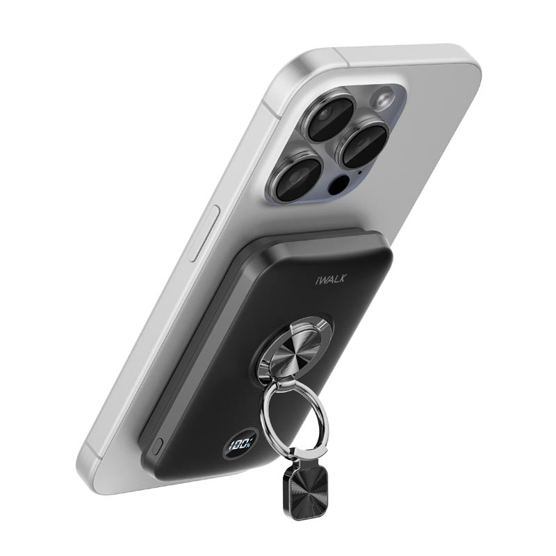 IWalk PowerGrip 10000mAh Magnetic Wireless PowerBank for iPhone (Black)