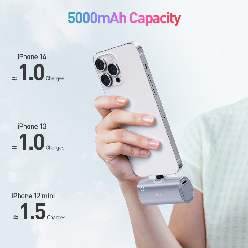iWalk Linkpod X 5000mAh 20W Fast Charge 2-in-1 Power Bank (Silver)