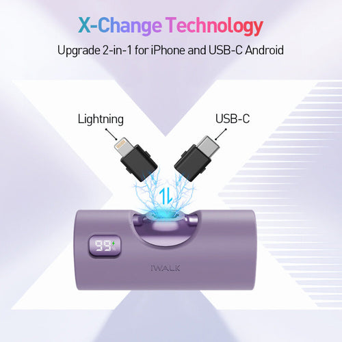 iWalk Linkpod X 5000mAh 20W Fast Charge 2-in-1 Power Bank (Purple)