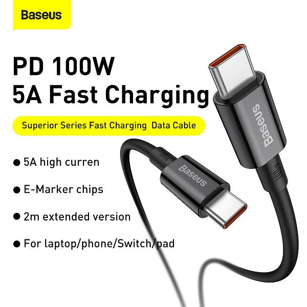 Baseus CATYS-B01 Type-C to Type-C Cable 100W 1M (Black)