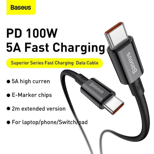 Baseus CATYS-B01 Type-C to Type-C Cable 100W 1M (Black)