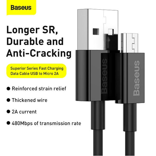 Baseus CAMYS-01 Micro USB Cable 2A 1m (Black)