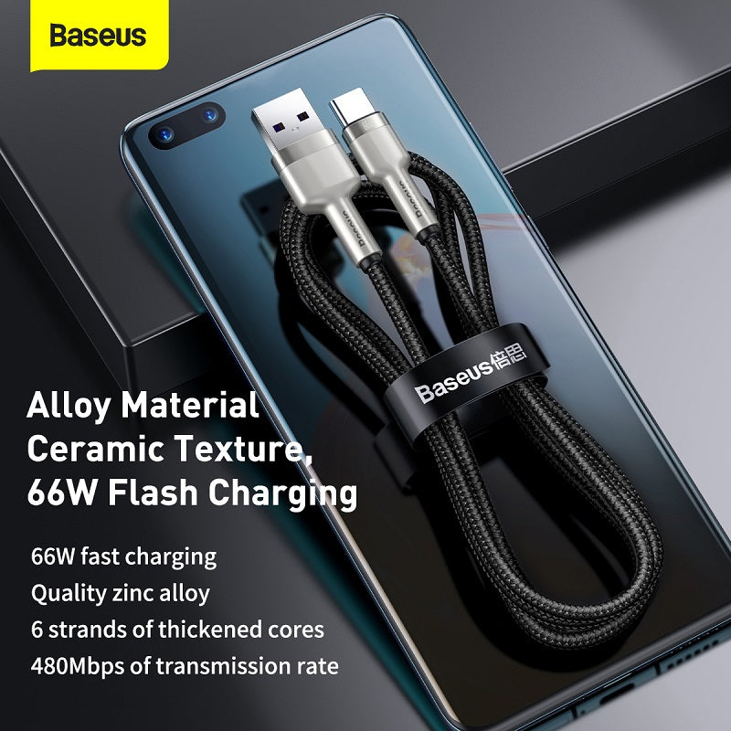 Baseus CAKF000001 USB to Type-C 66W Cable 0.25m Black