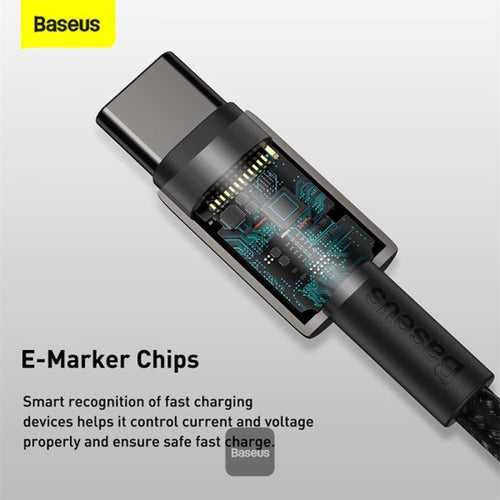 Baseus Tungsten Gold Type C to Type C 100W 1m Fast Charging Data Cable (Black)