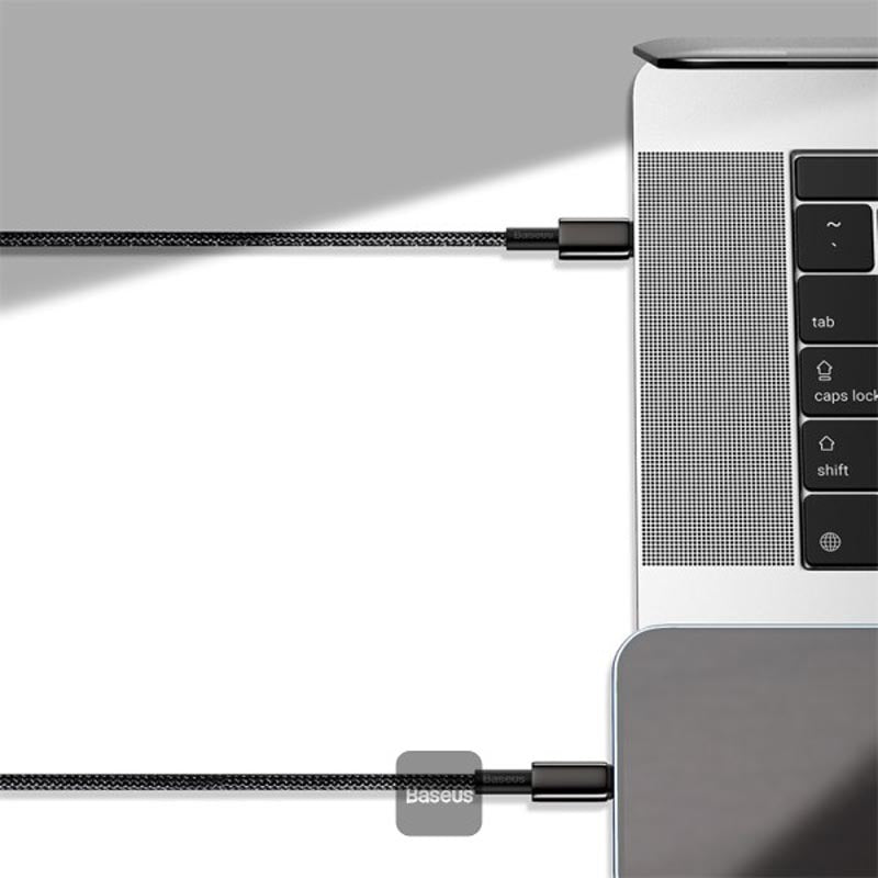 Baseus Tungsten Gold Type C to Type C 100W 1m Fast Charging Data Cable (Black)