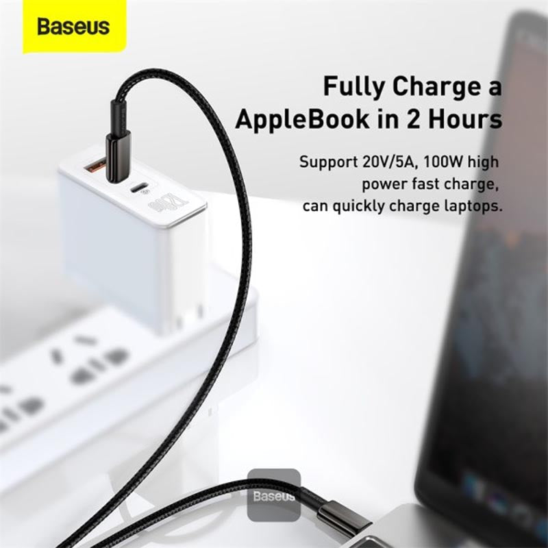 Baseus Tungsten Gold Type C to Type C 100W 1m Fast Charging Data Cable (Black)
