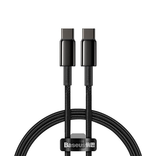 Baseus Tungsten Gold Type C to Type C 100W 1m Fast Charging Data Cable (Black)