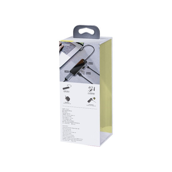 Baseus CAHUB-BZ0G Multi-functional HUB (Type-C to 3xUSB3.0+HD4K+PD) (Gray)