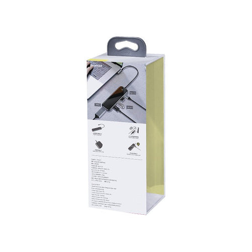 Baseus CAHUB-BZ0G Multi-functional HUB (Type-C to 3xUSB3.0+HD4K+PD) (Gray)