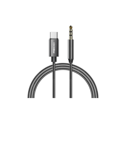 Recci RH03 Type C to 3.5mm Aux Audio Cable 1M Black