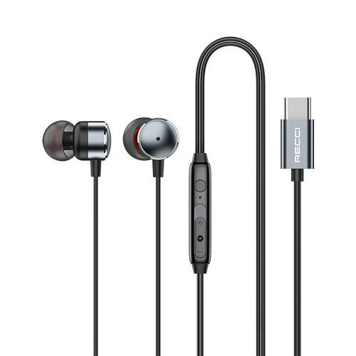 Recci REP-L38 High-Level Sound Metal Wired Earphone