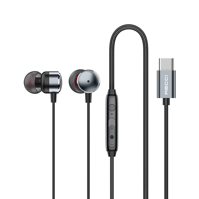 Recci REP-L38 High-Level Sound Metal Wired Earphone