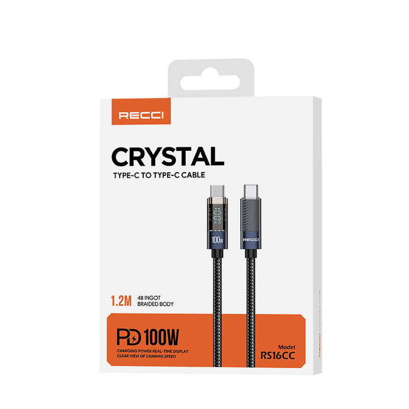 Recci RS16CC Crystal C to C Cable PD 100W – Challenger Singapore