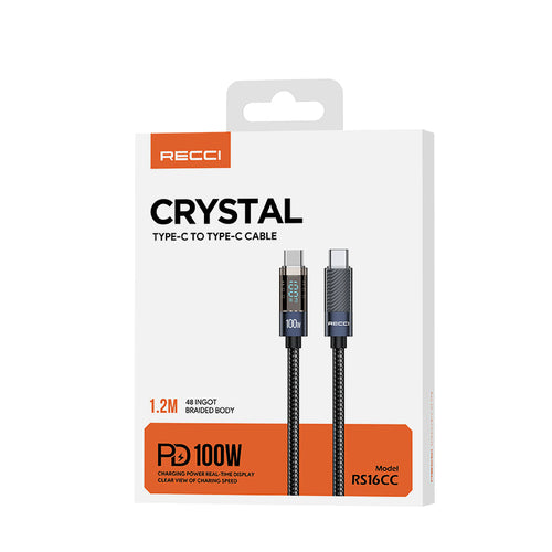 Recci RS16CC Crystal C to C Cable PD 100W