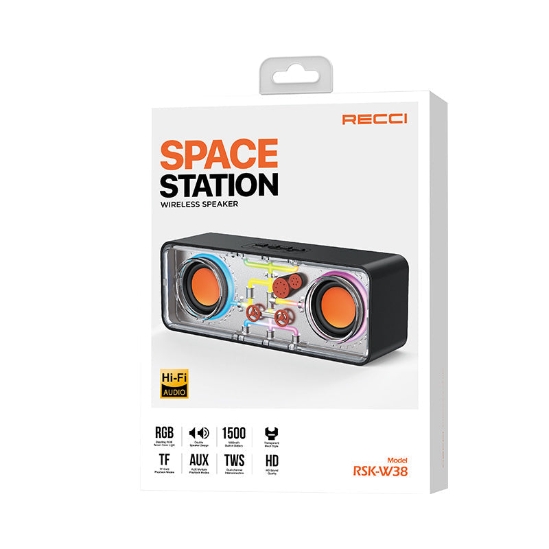 Recci RSK-W38 Space Station Wireless Speaker, White