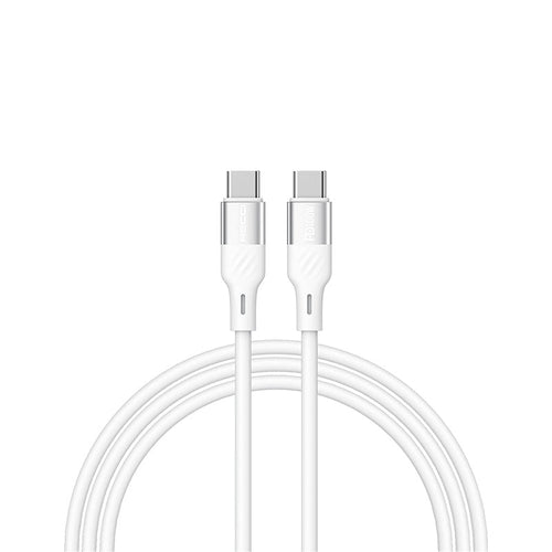 Recci RS22CC PD100W C-C Fast Charge Silicon Data Cable (1.5M) - White