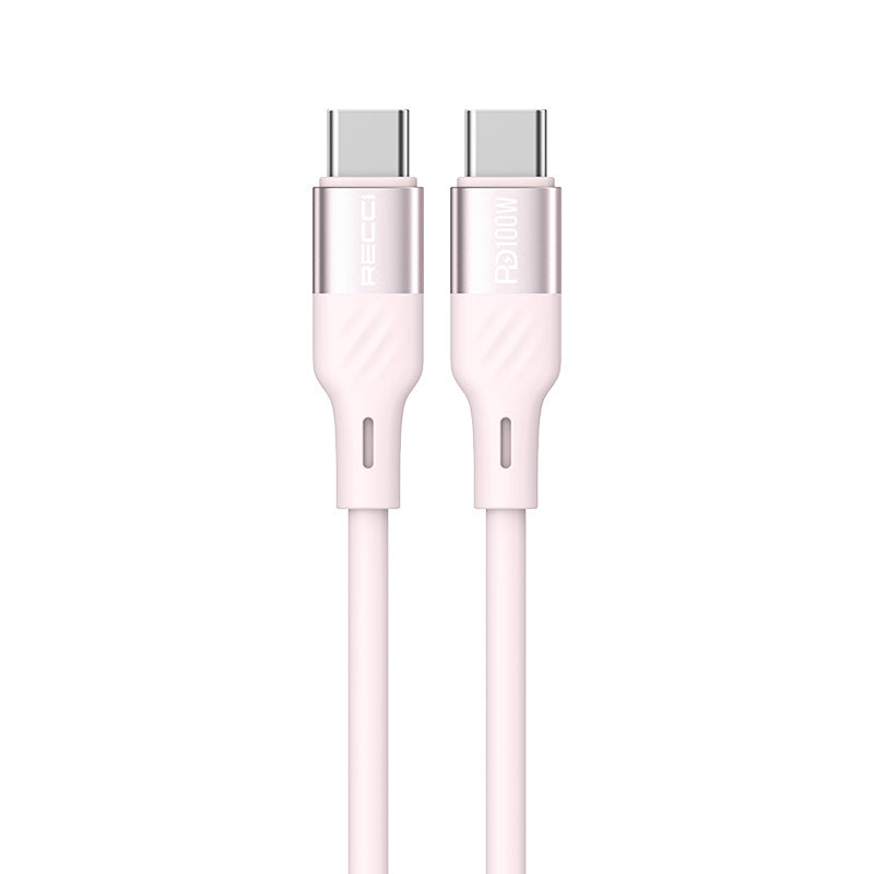Recci RS22CC PD100W C-C Fast Charge Silicon Data Cable (1.5M) - Powder
