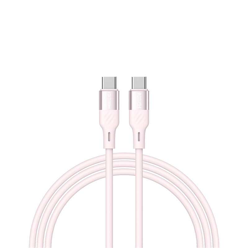 Recci RS22CC PD100W C-C Fast Charge Silicon Data Cable (1.5M) - Powder