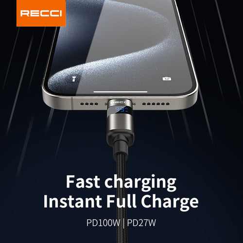 Recci RS32CC PD100W C-C Data Cable (1.5M) - Black
