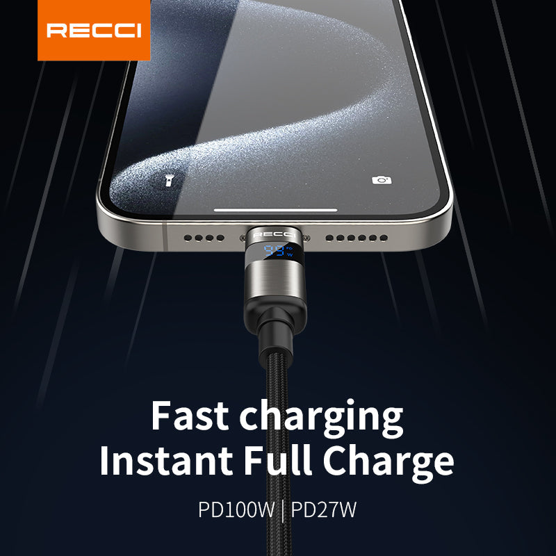 Recci RS32CC PD100W C-C Data Cable (1.5M) - Gold