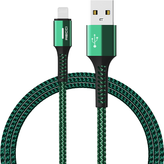 Recci RTC-P30C USB-A to Type C 3A Charging Cable 1.2M Green