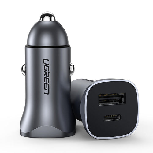 Ugreen CD130 USB-C PD+USB-A QC 30W Fast Car Charger