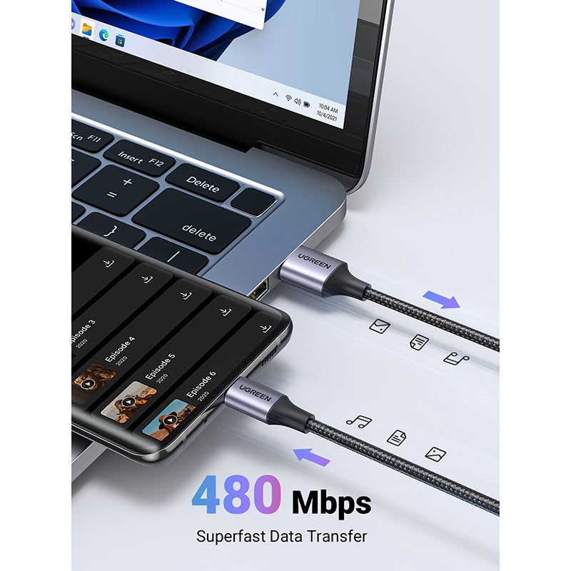 Ugreen US288 USB-C To USB-A 2.0 Cable 1M - Black