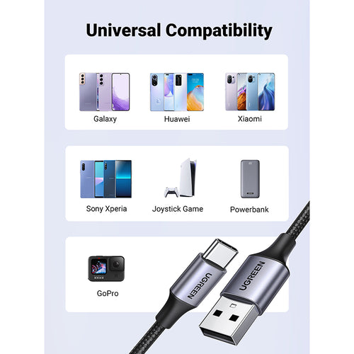 Ugreen US288 USB-C To USB-A 2.0 Cable 1M - Black