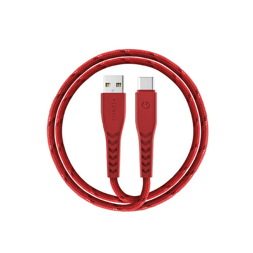 ENERGEA NYLOFLEX USB2.0 USB-A TO USB-C 5A UNIVERSAL CABLE 1.5M (Red)