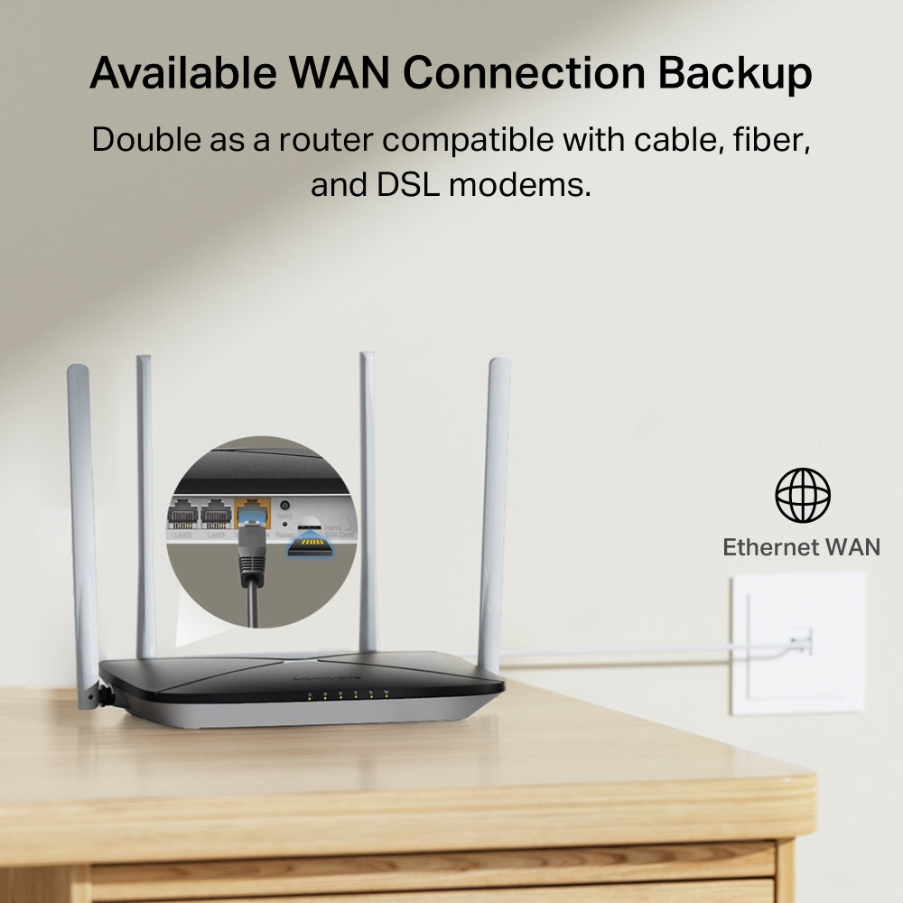 Mercusys MB135-4G AC1200 WiFi Dual Band 4G LTE Router