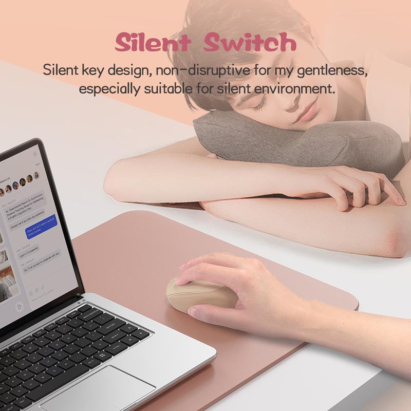 MicroPack MS-201W-PK Lifestyle 2.4G + Bluetooth Wireless Mouse, Pink