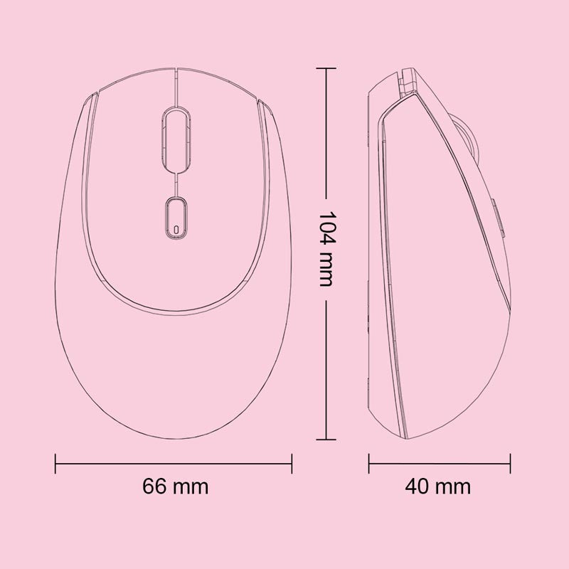 MicroPack MS-201W-PK Lifestyle 2.4G + Bluetooth Wireless Mouse, Pink