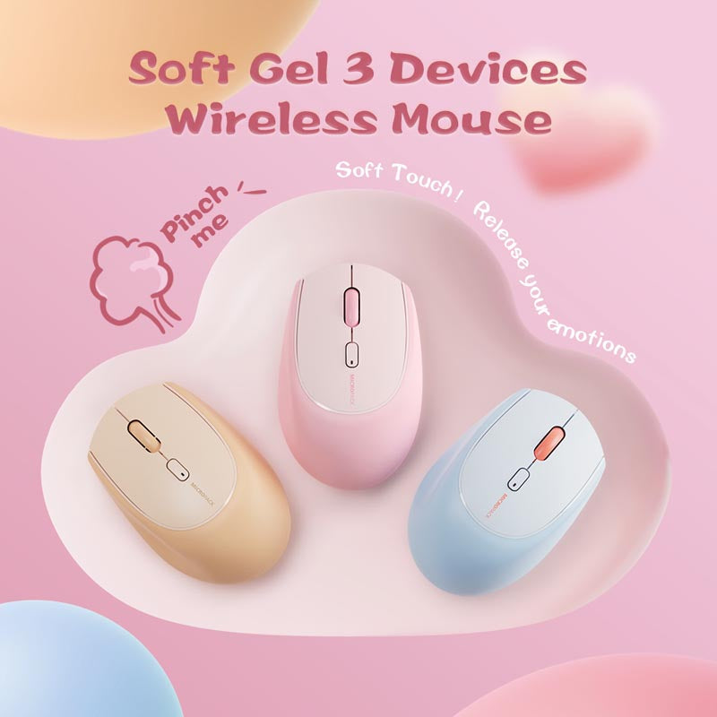 MicroPack MS-201W-BL Lifestyle 2.4G + Bluetooth Wireless Mouse, Blue
