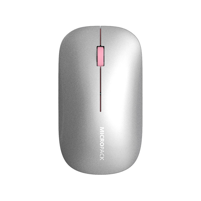MicroPack ML-203W-GY Lifestyle 2.4G+Bluetooth Rechargeable Wireless Mouse, Grey