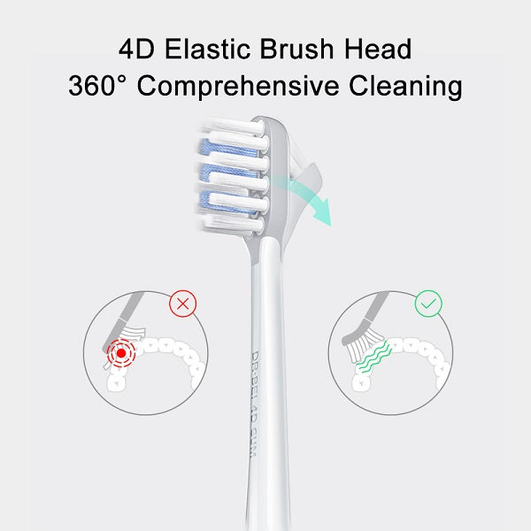 DR.BEI Sonic Electric Toothbrush Head 4D Clean (Pink)-For S7