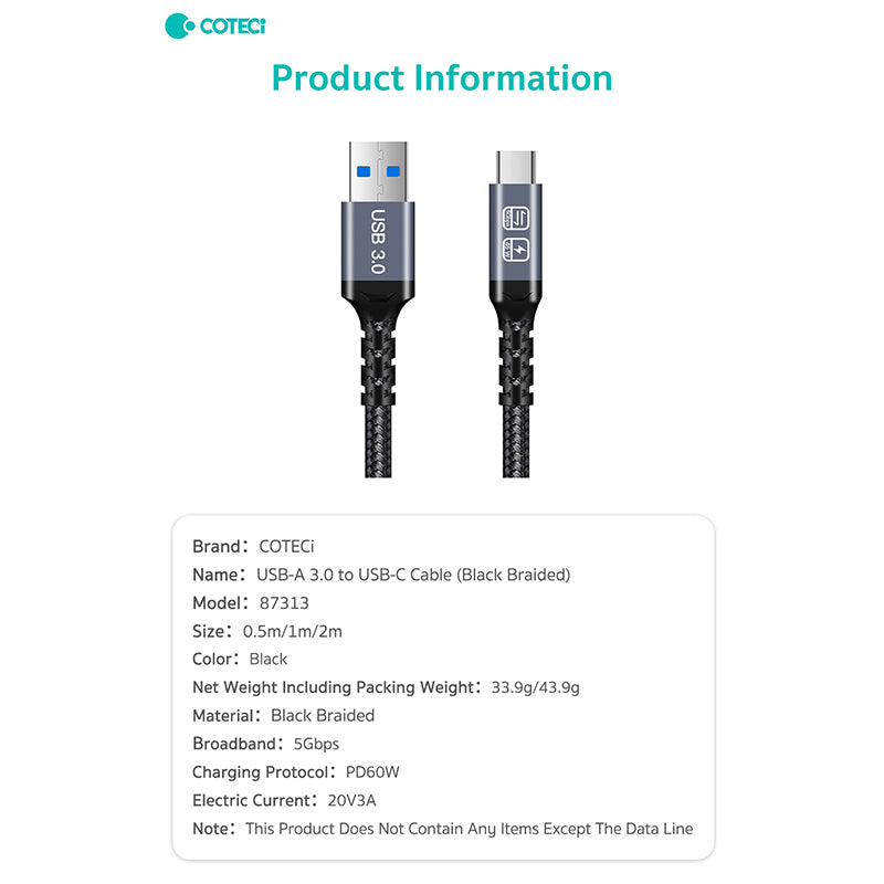 COTECI USB 3.0 to USB-C 1M