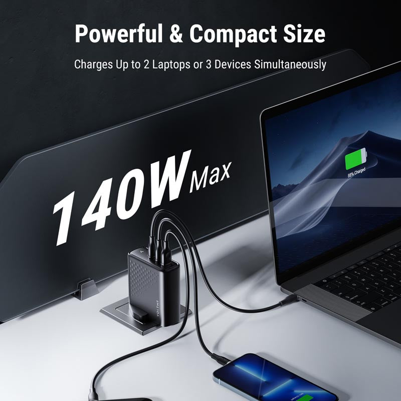 Voltme Revo 140 140W 2C+1A Wall Charge (Black)