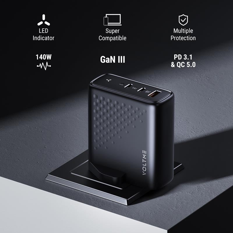 Voltme Revo 140 140W 2C+1A Wall Charge (Black)