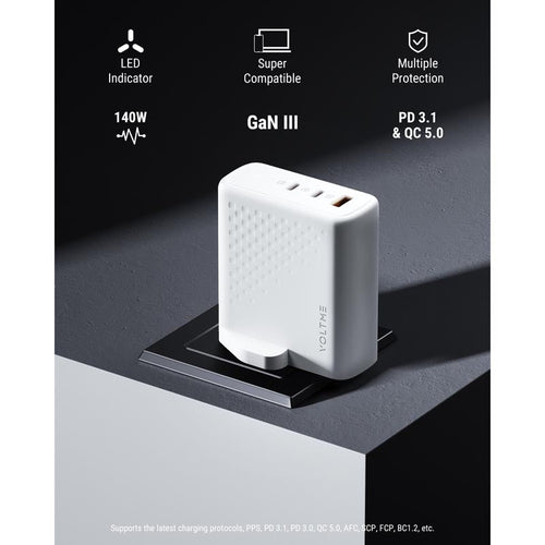 Voltme Revo 140 140W 2C+1A Wall Charge (White)