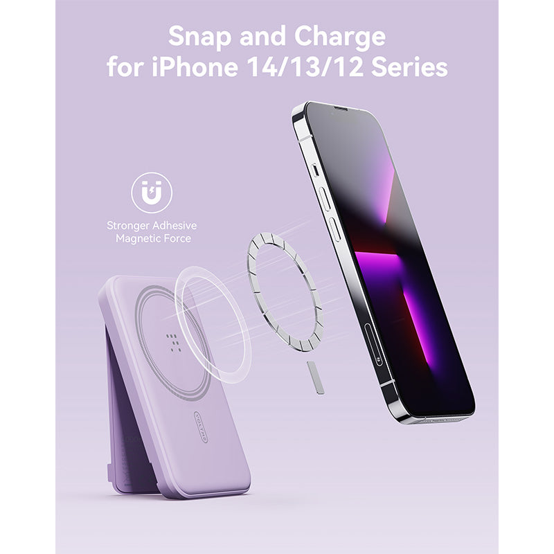 Voltme MagPak 5K MagSafe Magnetic Wireless Power Bank (Violet)