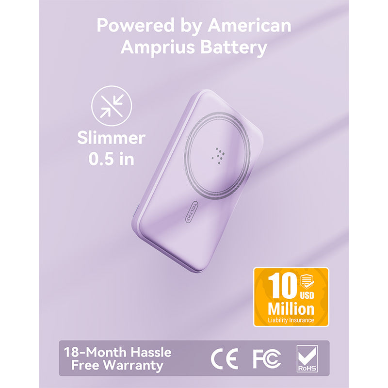 Voltme MagPak 5K MagSafe Magnetic Wireless Power Bank (Violet)