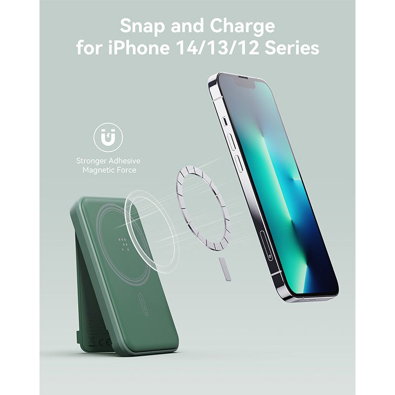 Voltme MagPak 5K MagSafe Magnetic Wireless Power Bank (Green)