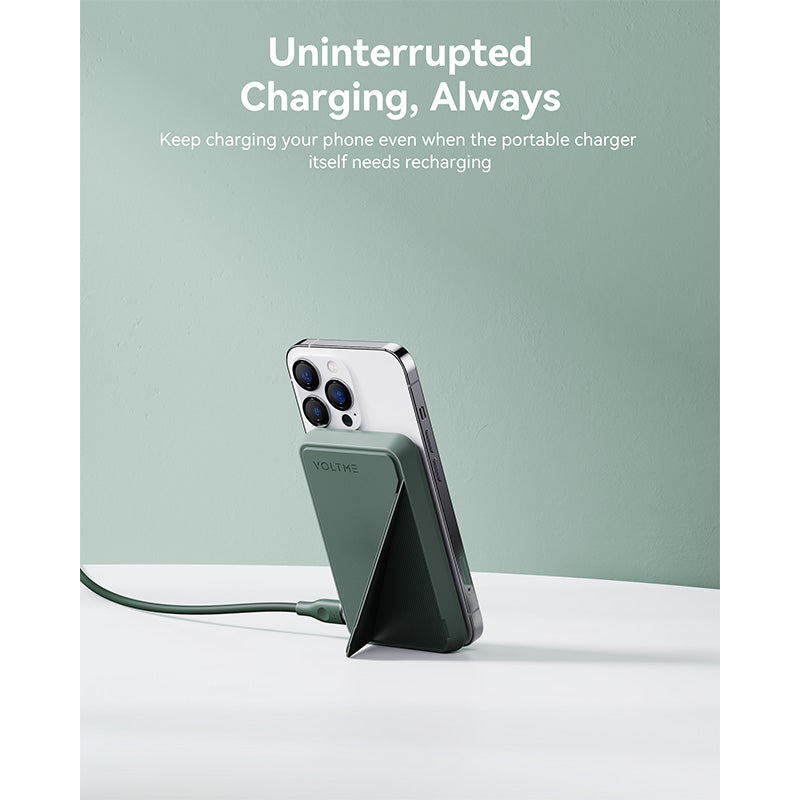 Voltme MagPak 5K MagSafe Magnetic Wireless Power Bank (Green)