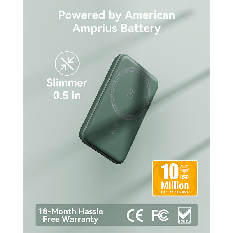 Voltme MagPak 5K MagSafe Magnetic Wireless Power Bank (Green)