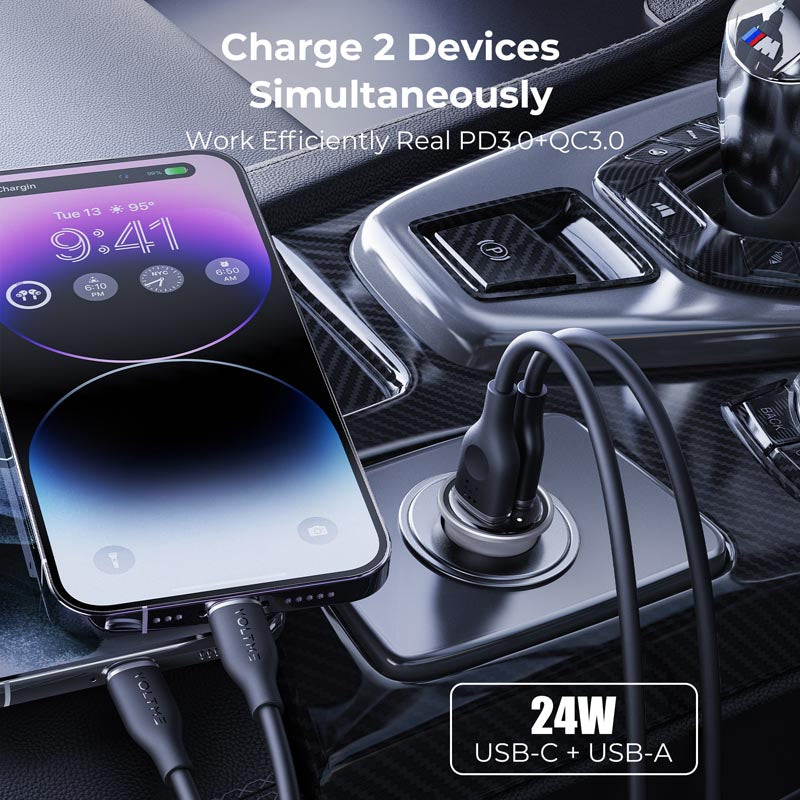 Voltme Cazo 20W 1C+1A Car Charge (Grey)