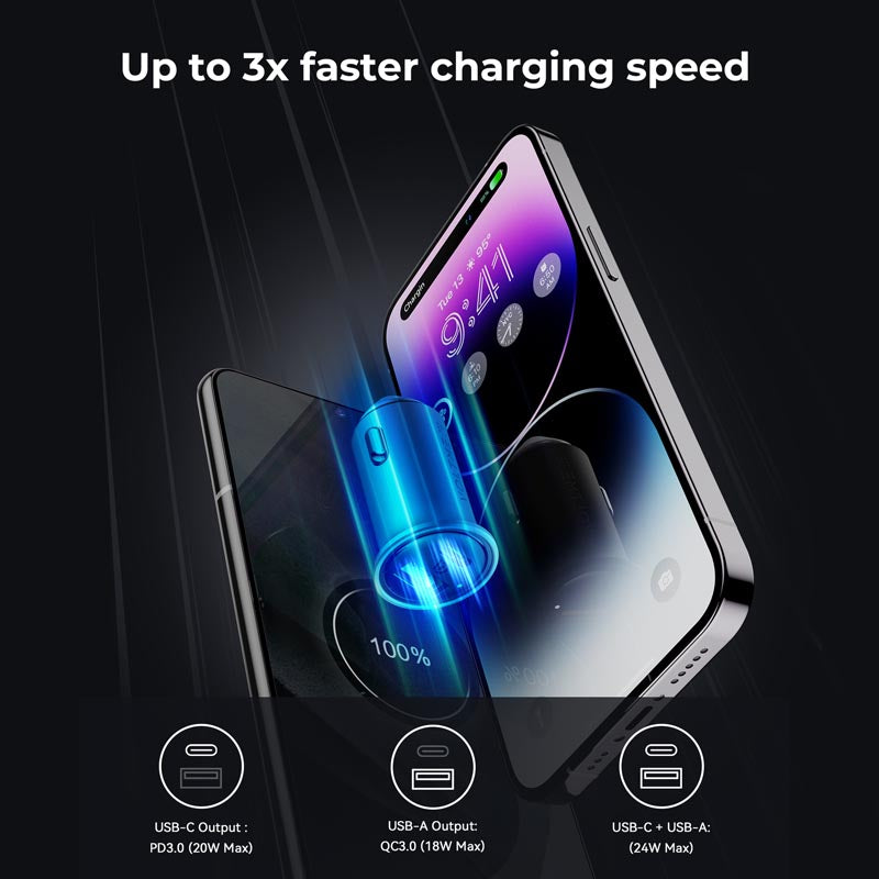 Voltme Cazo 20W 1C+1A Car Charge (Grey)