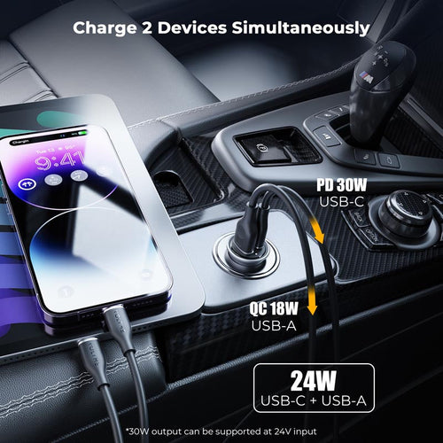 Voltme Cazo 30W 1C+1A Car Charge (Silver)